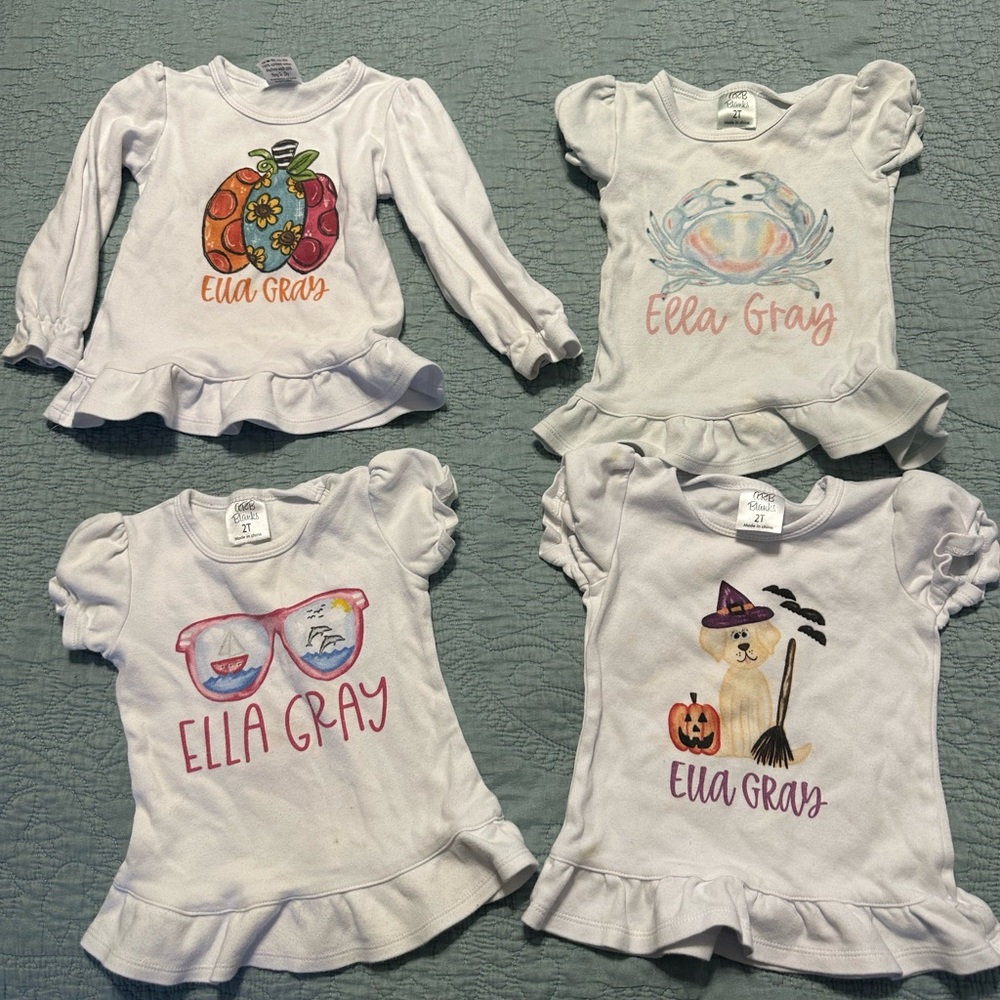 Monogrammed Ella Gray tops